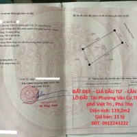 ĐẤT ĐẸP – GIÁ ĐẦU TƯ  - CẦN BÁN LÔ ĐẤT  TẠI Phường Vân Cơ,Thành phố Việt Trì , Phú Thọ