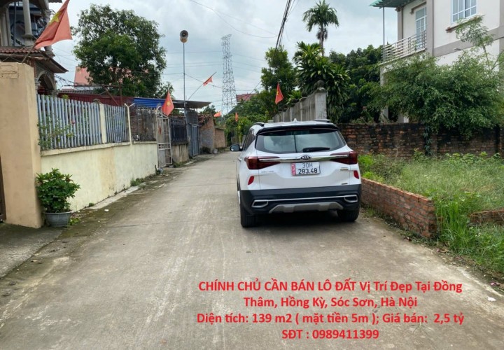 CHÍNH CHỦ CẦN BÁN LÔ ĐẤT Vị Trí Đẹp Tại Đồng Thâm, Hồng Kỳ, Sóc Sơn, Hà Nội