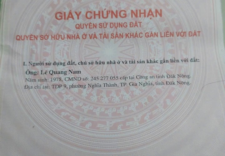 Đất Đẹp - Giá Tốt - Chính Chủ Cần Bán Đất Tặng Kèm Nhà Tại Phường Quảng Thành,  Gia Nghĩa , Đăk Nông