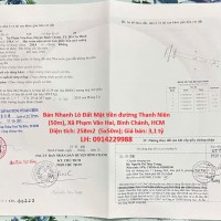 Bán Nhanh Lô Đất Mặt tiền đường Thanh Niên (50m), Xã Phạm Văn Hai, Bình Chánh, HCM