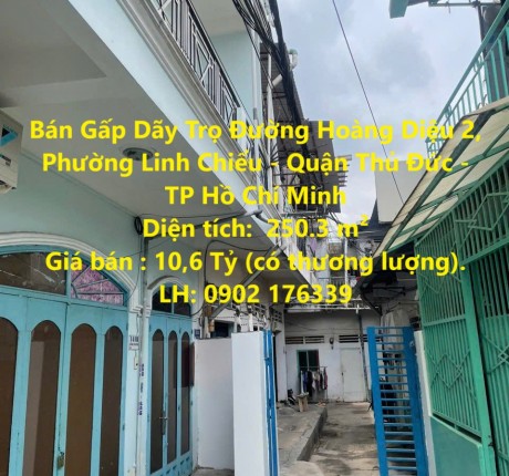 Bán Gấp Dãy Trọ Đường Hoàng Diệu 2, Phường Linh Chiểu - Quận Thủ Đức - TP Hồ Chí Minh