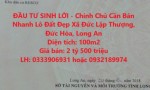 ĐẦU TƯ SINH LỜI - Chính Chủ Cần Bán Nhanh Lô Đất Đẹp Xã Đức Lập Thượng, Đức Hòa, Long An