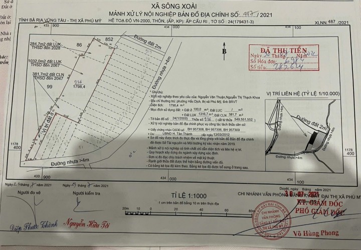 HOT HOT - CẦN BÁN NHANH LÔ ĐẤT ĐẸP - Giá Đầu Tư Tại Xã Sông Xoài, Thị Xã Phú Mỹ, BRVT