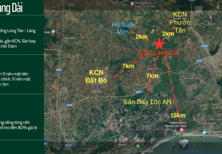 ĐẤT ĐẸP - ĐẦU TƯ SINH LỜI CAO - Cần Bán Nhanh 22 Lô Đất Đường Long Tân, Xã Láng Dài, Đất Đỏ, BRVT