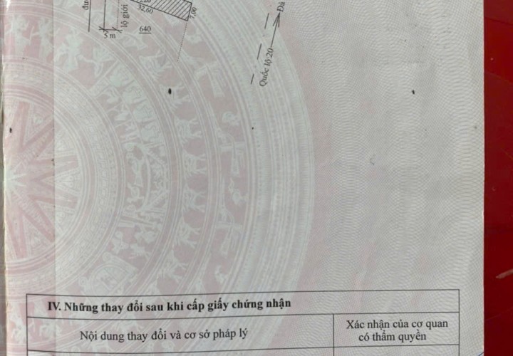 BÁN GẤP LÔ ĐẤT ĐẸP – TẶNG KÈM NHÀ ĐANG CHO THUÊ – MẶT TIỀN Quốc Lộ 20 Xã Hiệp An, huyện Đức Trọng