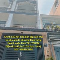 HOT HOT Nhà Đẹp- Giá tốt Chính Chủ Kẹt Tiền Bán gấp căn nhà tại quận Bình Tân, TPHCM
