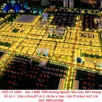 ĐẤT CHÍNH CHỦ - THỔ CƯ 100%  - Góc 2 MẶT TIỀN Đường Nguyễn Văn Linh, KĐT Hoàng Phát, TP Bạc Liêu