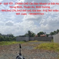 ĐẤT ĐẸP - GIÁ TỐT - CHÍNH CHỦ Cần Bán Nhanh Lô Đất Hưng Thọ, Hưng Định, Thuận An, Bình Dương
