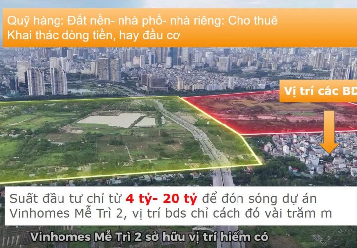 NHÀ SIÊU ĐẸP - GIÁ TỐT Đón sóng đầu cơ dự án Vinhomes Mễ Trì 2, Nam Từ Liêm- Suất đầu tư chỉ từ 4 tỷ