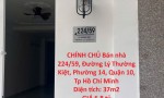 CHÍNH CHỦ Bán nhà 224/59 Lý Thường Kiệt, p14,Quận 10, nhà mới, dt 4,03mx 9,4m.