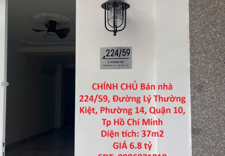 CHÍNH CHỦ Bán nhà 224/59 Lý Thường Kiệt, p14,Quận 10, nhà mới, dt 4,03mx 9,4m.