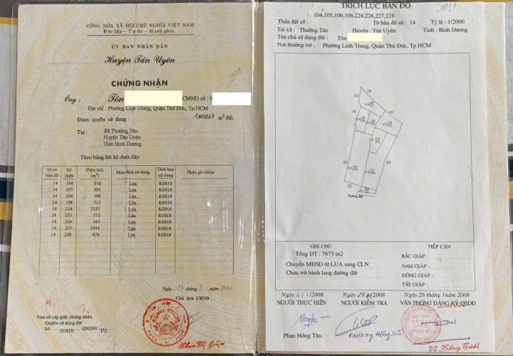 CHÍNH CHỦ Bán Nhanh Lô Đất Trồng Cây Lâu Năm Tại Thường Tân,  Bắc Tân Uyên, Bình Dương