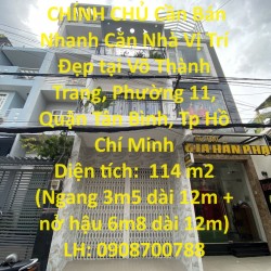 CHÍNH CHỦ Cần Bán Nhanh Căn Nhà Vị Trí Đẹp tại quận Tân Bình , TPHCM - Giá Cực Ưu Đãi