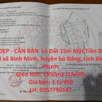 ĐẤT ĐẸP - CẦN BÁN  Lô Đất 15m Mặt Tiền DT760 Tại  xã Bình Minh, huyện bù Đăng, tỉnh Bình Phước