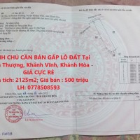 CHÍNH CHỦ CẦN BÁN GẤP LÔ ĐẤT Tại Khánh Thượng, Khánh Vĩnh, Khánh Hòa - GIÁ CỰC RẺ