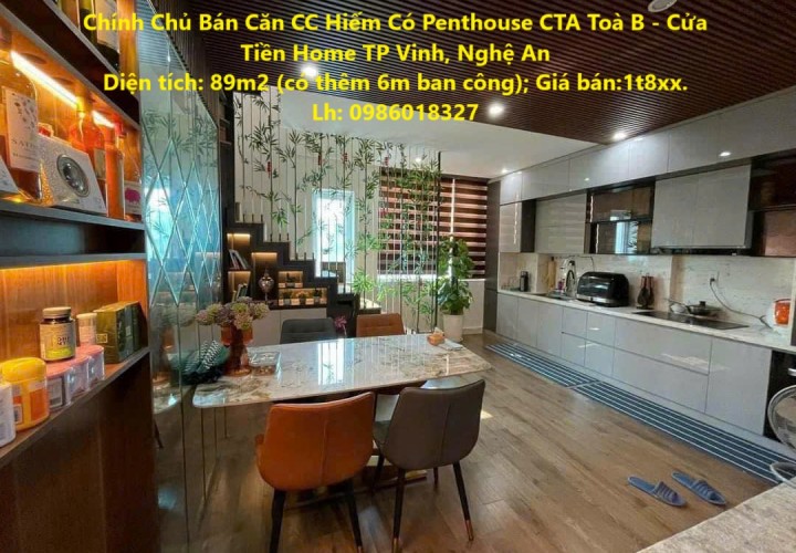 Chính Chủ Bán Căn CC Hiếm Có Penthouse CTA Toà B - Cửa Tiền Home TP Vinh, Nghệ An