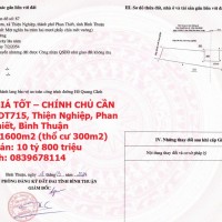 ĐẤT ĐẸP – GIÁ TỐT – CHÍNH CHỦ CẦN BÁN LÔ ĐẤT DT715, Thiện Nghiệp, Phan Thiết, Bình Thuận