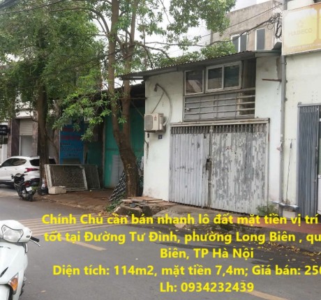 Chính Chủ cần bán nhanh lô đất mặt tiền vị trí đẹp- giá tốt tại quận Long Biên, tp Hà Nội