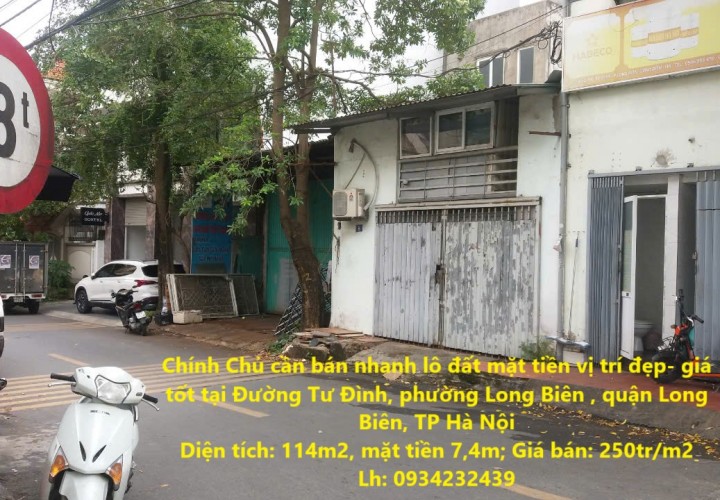 Chính Chủ cần bán nhanh lô đất mặt tiền vị trí đẹp- giá tốt tại quận Long Biên, tp Hà Nội