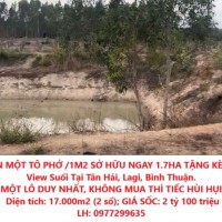 CHỈ CHƯA ĐẾN MỘT TÔ PHỞ /1M2 SỞ HỮU NGAY 1.7HA TẶNG KÈM NHÀ VÀ HỒ View Suối Tại Tân Hải,