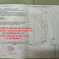 CHÍNH CHỦ Cần Bán Gấp Đất Tại Đường Xương Cá Số (1 va 2) xã Lý Nhơn huyện Cần Giờ TPHCM Giá Đầu Tư