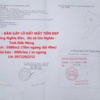 HOT HOT – BÁN GẤP LÔ ĐẤT MẶT TIỀN ĐẸP  tại phường Nghĩa Đức,  thị xã Gia Nghĩa - Tỉnh Đắk Nông