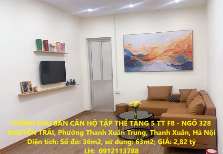 CHÍNH CHỦ BÁN CĂN HỘ TẬP THỂ TẦNG 5 TT F8 - NGÕ 328 NGUYỄN TRÃI, Phường Thanh Xuân Trung, Thanh Xuân, Hà Nội