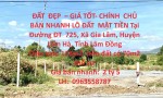 ĐẤT  ĐẸP  – GIÁ TỐT- CHÍNH  CHỦ  BÁN NHANH LÔ ĐẤT  MẶT TIỀN  Tại Đường ĐT  725, Xã Gia Lâm, Lâm Hà
