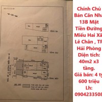 Chính Chủ Bán Căn Nhà 13B Mặt Tiền Đường Miếu Hai Xã, Lê Chân , TP Hải Phòng