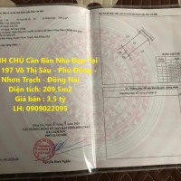 CHÍNH CHỦ Cần Bán Nhà Đẹp Tại hẻm 197 Võ Thị Sáu - Phú Đông - Nhơn Trạch - Đồng Nai