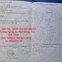 Đất Đẹp - Giá Tốt - Chính Chủ Cần Bán Lô Đất Vị Trí Đẹp Tại Xã An Thới Đông, Cần Giờ, HCM