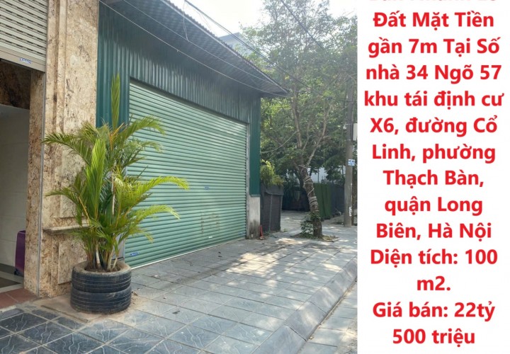 Chính Chủ Cần Bán Nhanh Lô Đất Mặt Tiền gần 7m Tại Phường Thạch Bàn, Quận Long Biên, tp Hà Nội