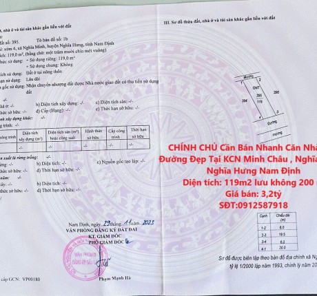 CHÍNH CHỦ Cần Bán Nhanh Căn Nhà Mặt Đường Đẹp Tại KCN Minh Châu , Nghĩa Minh , Nghĩa Hưng Nam Định