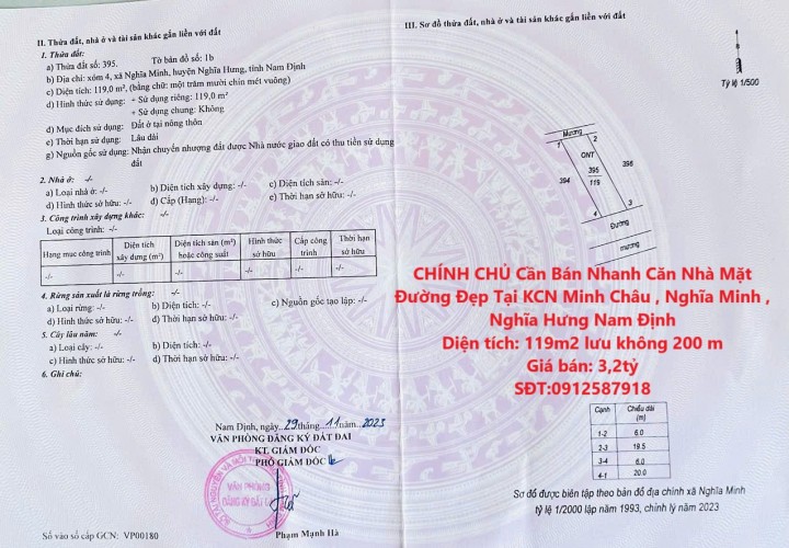 CHÍNH CHỦ Cần Bán Nhanh Căn Nhà Mặt Đường Đẹp Tại KCN Minh Châu , Nghĩa Minh , Nghĩa Hưng Nam Định