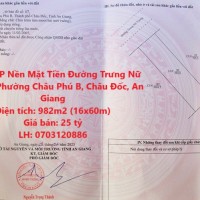 BÁN GẤP Nền Mặt Tiền Đường Trưng Nữ Vương, Phường Châu Phú B, Châu Đốc, An Giang