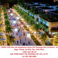 CHÍNH CHỦ bán căn shophouse thuộc DA Flamingo Đại Lải Resort  xã Ngọc Thanh, Tp Phúc Yên, Vĩnh Phúc