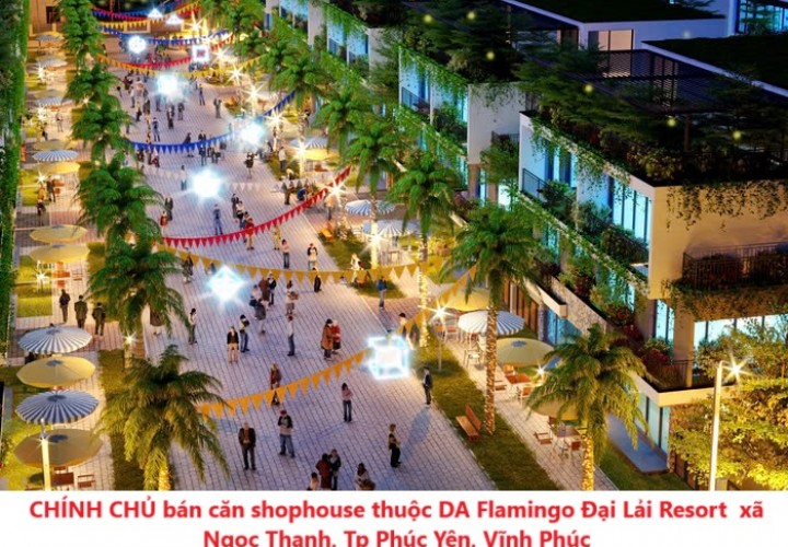 CHÍNH CHỦ bán căn shophouse thuộc DA Flamingo Đại Lải Resort  xã Ngọc Thanh, Tp Phúc Yên, Vĩnh Phúc