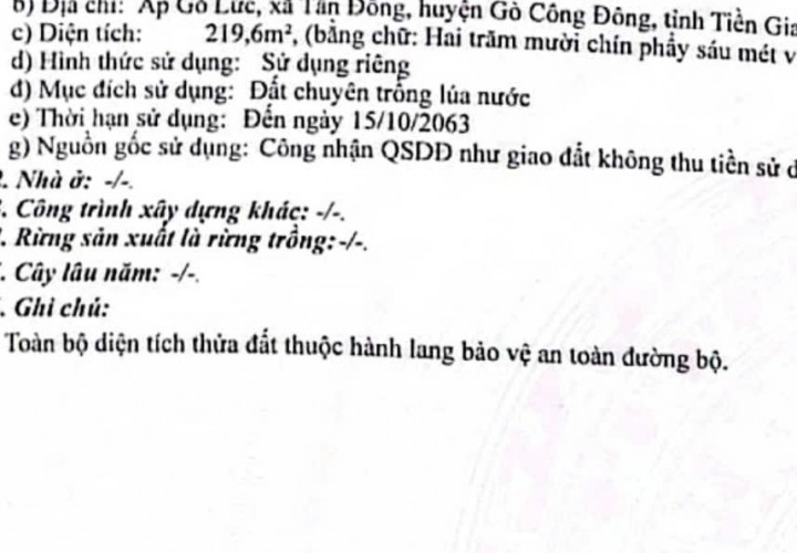 CHÍNH CHỦ Cần Bán Nhà Mặt Tiền Kinh Doanh Tại Xã Tân Đông, Huyện Gò Công Đông, Tiền Giang