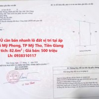 CHÍNH CHỦ cần bán nhanh lô đất vị trí tại ấp Mỹ Hoà, xã Mỹ Phong, TP Mỹ Tho, Tiền Giang