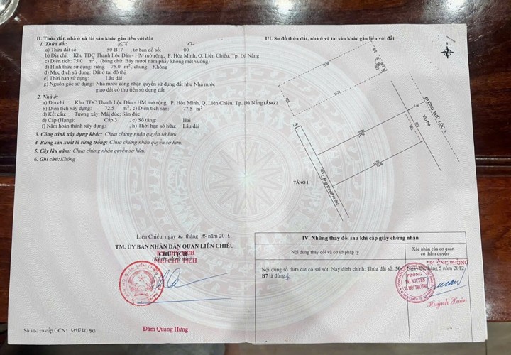 CHÍNH CHỦ Cần Bán 2 Căn Nhà Tại Số nhà 35 Phú Lộc 5,  Hòa Minh Liên Chiểu.