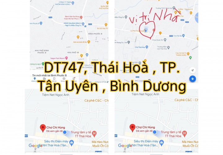 CẦN BÁN 2 CĂN NHÀ SÁT NHAU A7+A8 . VỊ TRÍ BAO ĐẸP Khu vực Thái Hoà Tân Uyên BD