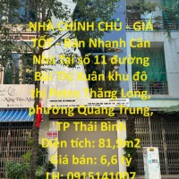 NHÀ CHÍNH CHỦ - GIÁ TỐT - Bán Nhanh Căn Nhà Tại Bùi Thị Xuân KĐT Petro Thăng Long, Thái Bình