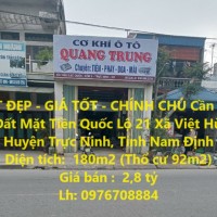 ĐẤT ĐẸP - GIÁ TỐT - CHÍNH CHỦ Cần Bán Lô Đất Mặt Tiền Quốc Lộ 21 Huyện Trực Ninh, Nam Định