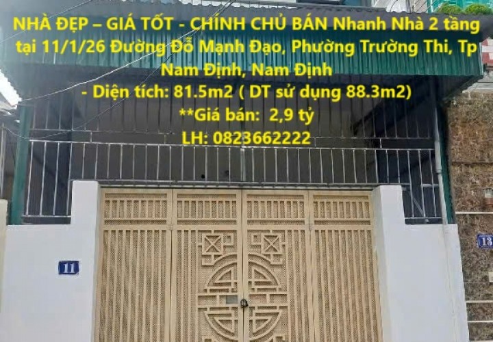 NHÀ ĐẸP – GIÁ TỐT - CHÍNH CHỦ BÁN Nhanh Nhà 2 tầng tại Đường nhánh KĐT Bãi Viên