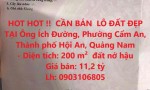 HOT HOT !!  CẦN BÁN  LÔ ĐẤT ĐẸP TẠI Ông Ích Đường, Phường Cẩm An, Thành phố Hội An, Quảng Nam