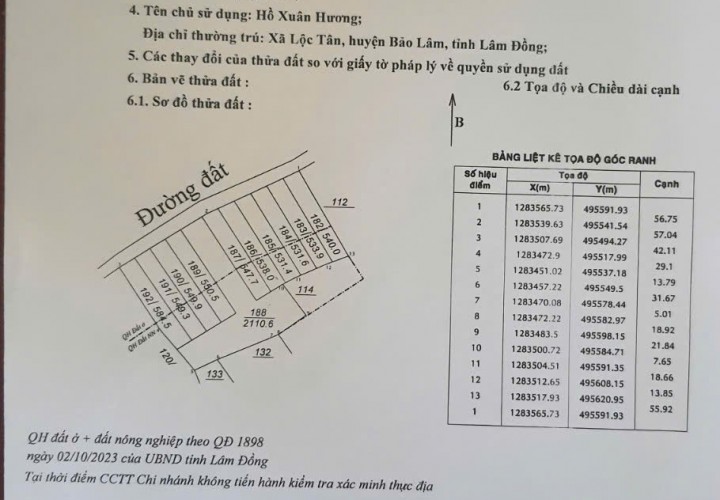 Đất Đẹp - Giá Tốt - Chính Chủ Cần Bán Lô Đất Vị Trí Đẹp Tại Xã Lộc Tân, Bảo Lâm , Lâm Đồng