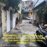 Nhà Chính Chủ  Cho Thuê Nhà Số 9/45 Lê Đại Hành - P.Hoàng Văn Thụ - Hồng Bàng - Hải Phòng