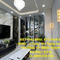 BIỆT THỰ MINI, KTS Thiết Kế  60M2 - 4 Tầng -Nơ Trang Long-PHƯỜNG 13- BÌNH THẠNH