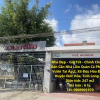 Nhà Đẹp - Giá Tốt - Chính Chủ Cần Bán Căn Nhà Liền Quán Cà Phê Sân Vườn Tại Đức Hòa, Long An.