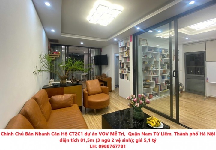 Chính Chủ Bán Nhanh Căn Hộ CT2C1 dự án VOV Mễ Trì,  Quận Nam Từ Liêm, Thành phố Hà Nội